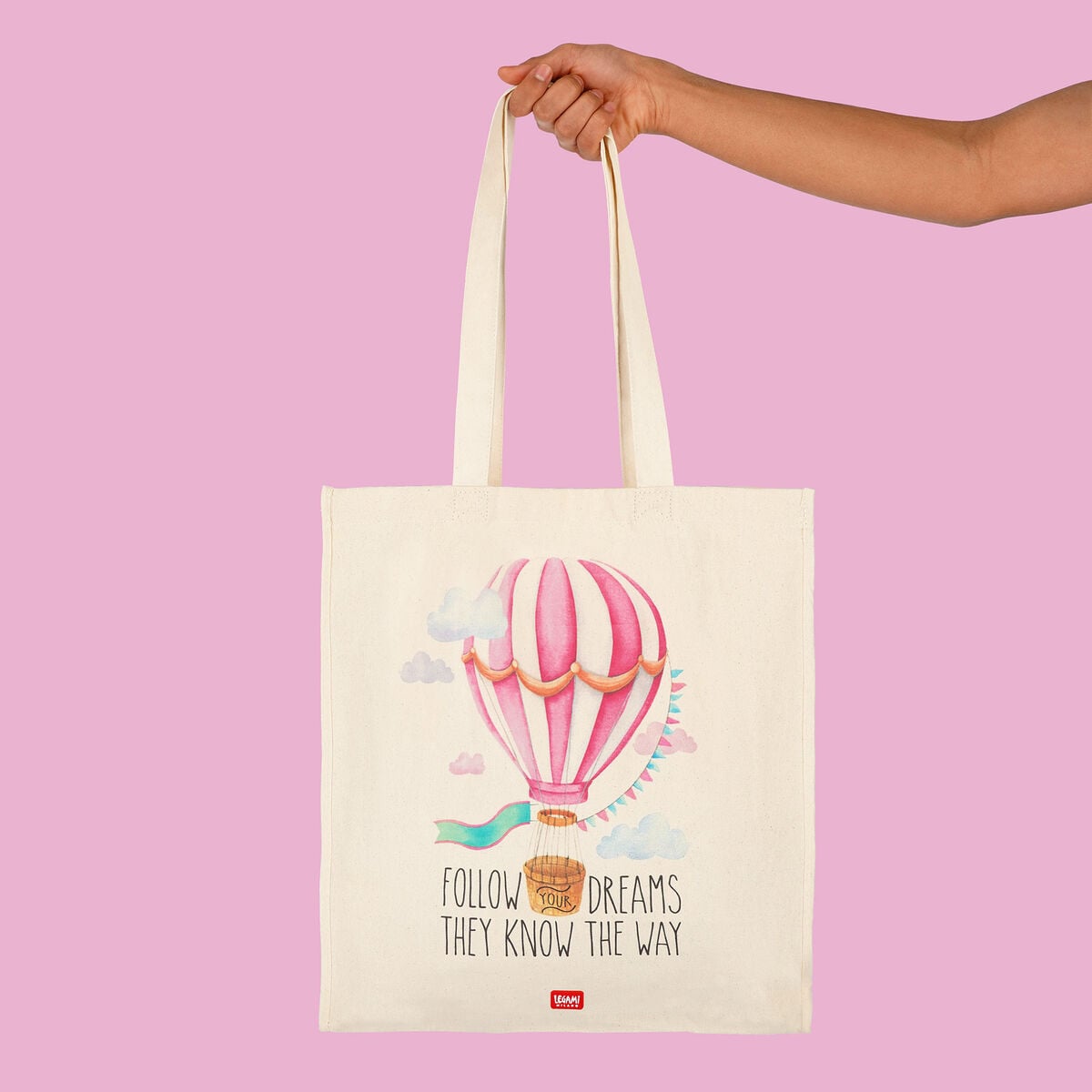 Legami - Bolso de tela de algodón - Globo aerostático