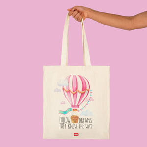 Legami - Bolso de tela de algodón - Globo aerostático