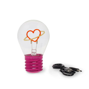 Legami - Lámpara de mesa decorativa con forma de bombilla - Corazón - Bulb Fiction