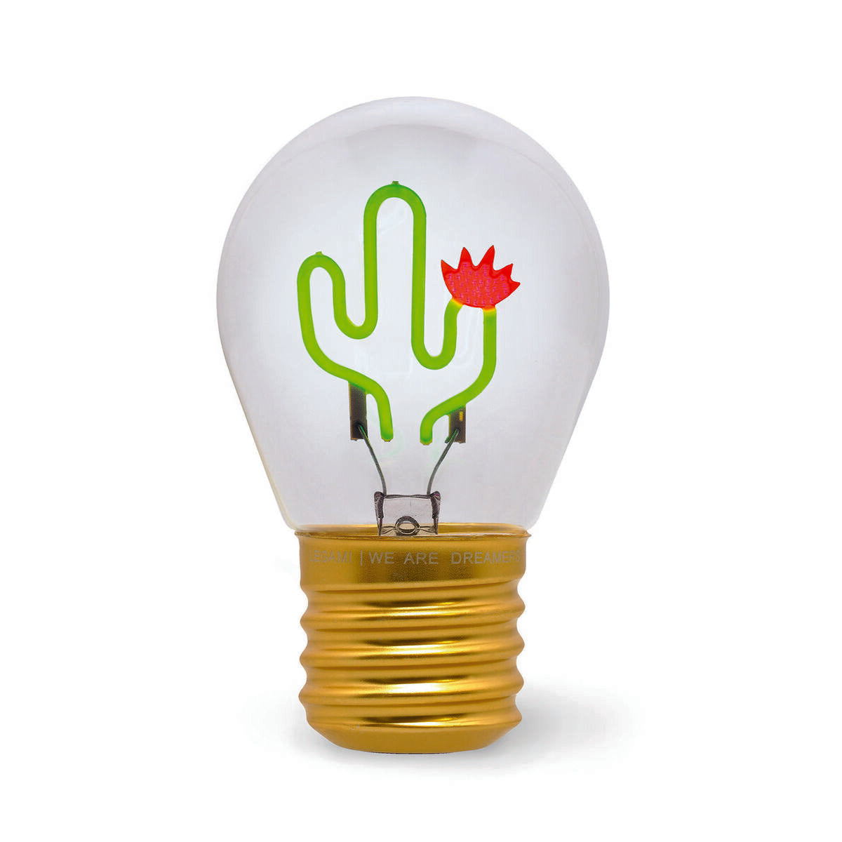 Legami - Lámpara de mesa decorativa con forma de bombilla - Cactus - Bulb Fiction
