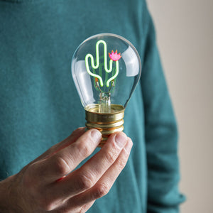 Legami - Lámpara de mesa decorativa con forma de bombilla - Cactus - Bulb Fiction