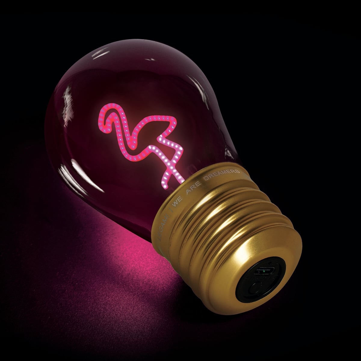 Legami - Lámpara de mesa decorativa con forma de bombilla - Flamingo - Bulb Fiction