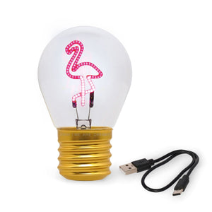 Legami - Lámpara de mesa decorativa con forma de bombilla - Flamingo - Bulb Fiction