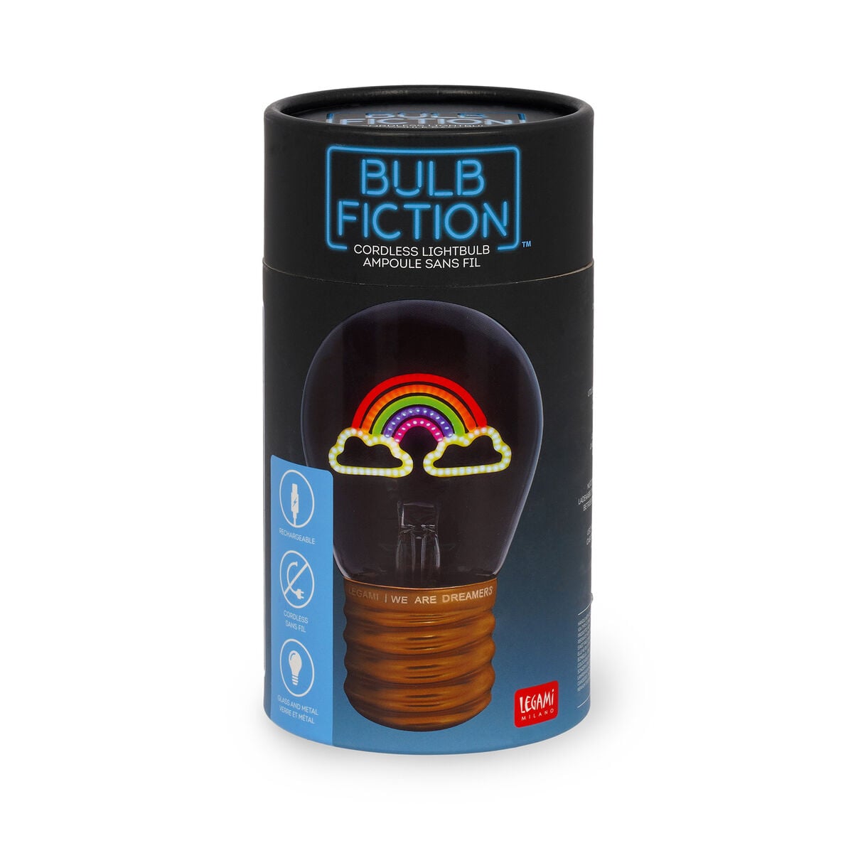 Legami - Lámpara de mesa decorativa con forma de bombilla - Rainbow - Bulb Fiction