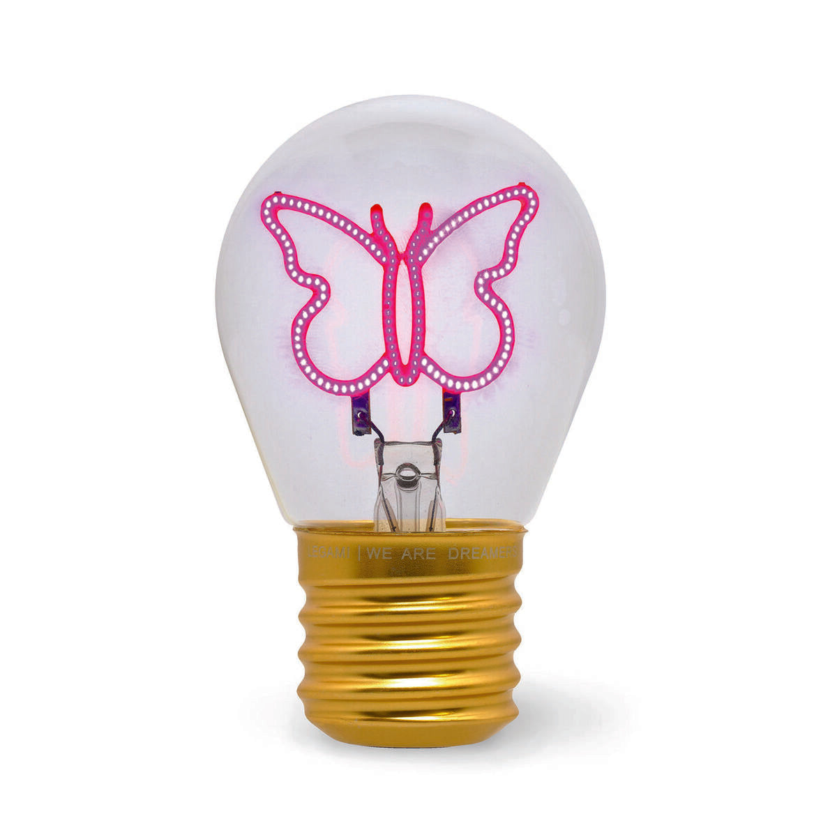 Legami - Lámpara de mesa decorativa con forma de bombilla - Mariposa - Bulb Fiction