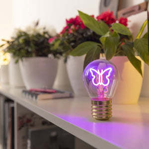 Legami - Lámpara de mesa decorativa con forma de bombilla - Mariposa - Bulb Fiction