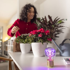 Legami - Lámpara de mesa decorativa con forma de bombilla - Mariposa - Bulb Fiction