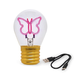 Legami - Lámpara de mesa decorativa con forma de bombilla - Mariposa - Bulb Fiction