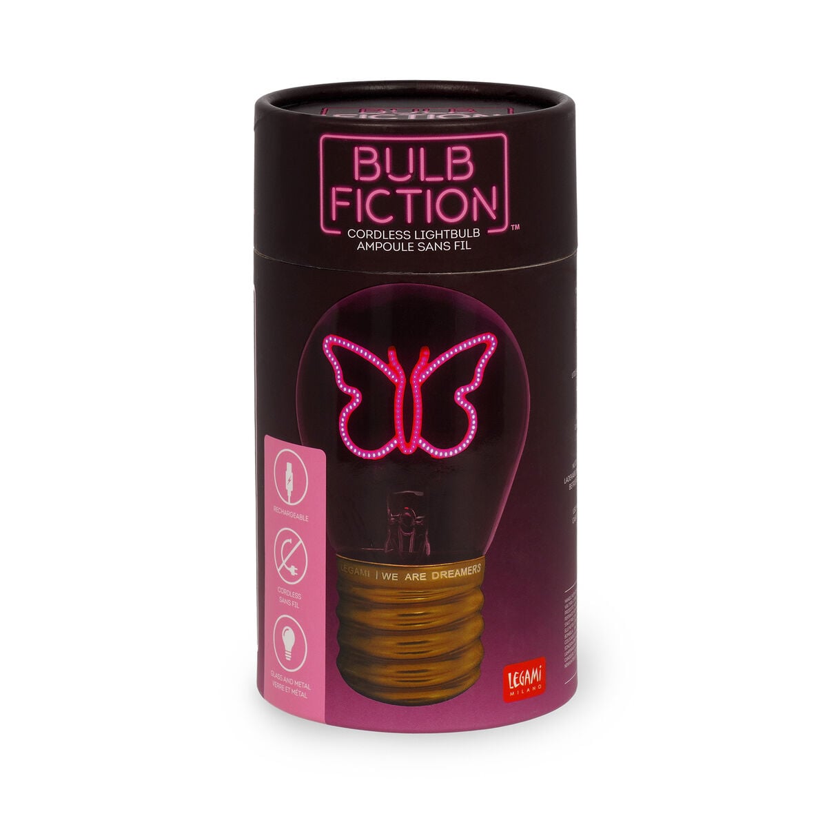 Legami - Lámpara de mesa decorativa con forma de bombilla - Mariposa - Bulb Fiction