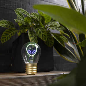Legami - Lámpara de mesa decorativa con forma de bombilla - Alien - Bulb Fiction