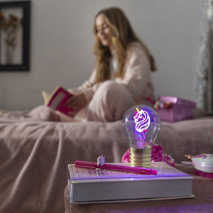Legami - Lámpara de mesa decorativa con forma de bombilla - Unicornio - Bulb Fiction