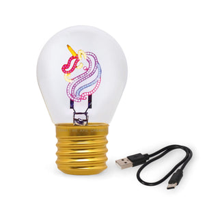 Legami - Lámpara de mesa decorativa con forma de bombilla - Unicornio - Bulb Fiction