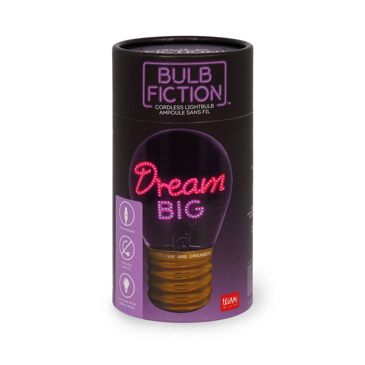 Lámpara de mesa decorativa con forma de bombilla Legami – Dream Big – Bulb Fiction