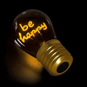 Legami - Lámpara de Mesa Decorativa con Forma de Bombilla - Sé Feliz - Bulb Fiction
