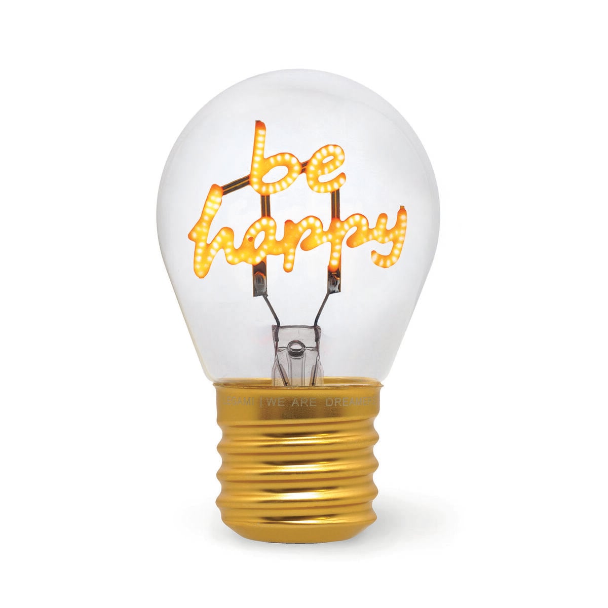Legami - Lámpara de Mesa Decorativa con Forma de Bombilla - Sé Feliz - Bulb Fiction
