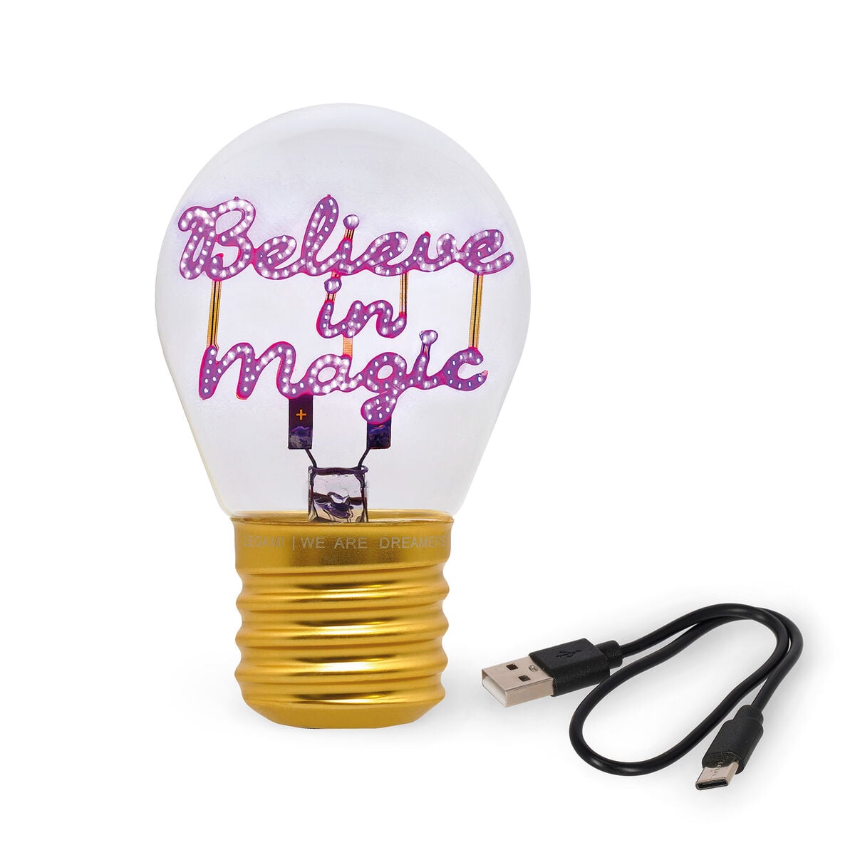 Legami - Lámpara de Mesa Decorativa con Forma de Bombilla - Believe in Sihir - Bulb Fiction