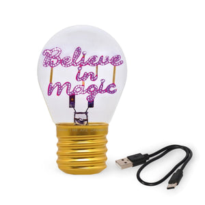 Legami - Lámpara de Mesa Decorativa con Forma de Bombilla - Believe in Sihir - Bulb Fiction