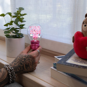 Legami - Lámpara de mesa decorativa con forma de bombilla - Aşk is in Air - Bulb Fiction