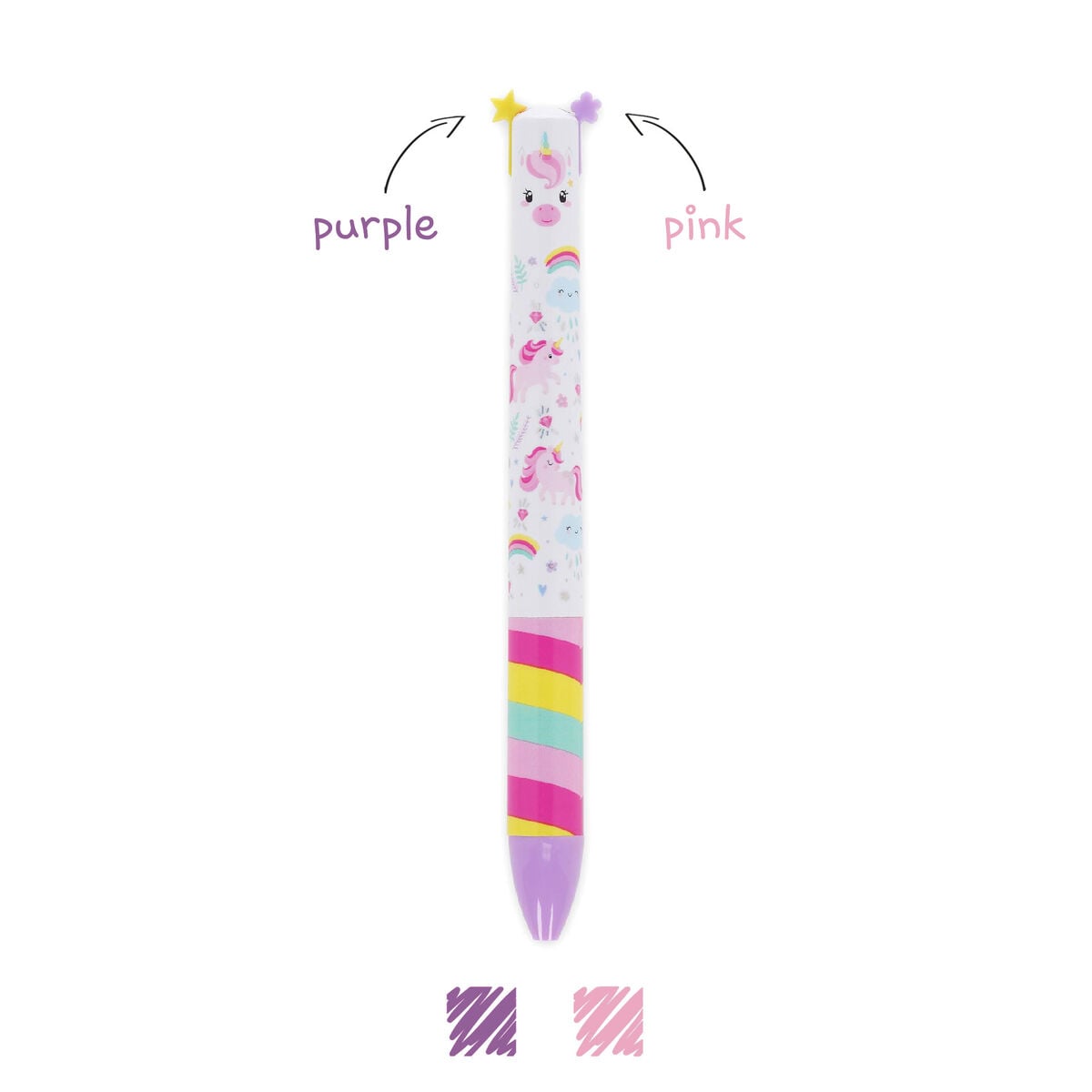 Legami - Bolígrafo de dos colores unicornio - Click&Clack