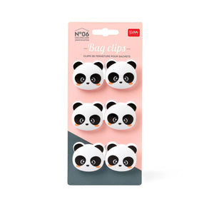 Legami - Juego de 6 clips para bolsas - Panda