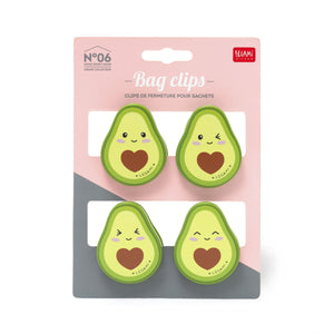 Legami - Juego de 4 clips para bolsa - Aguacate