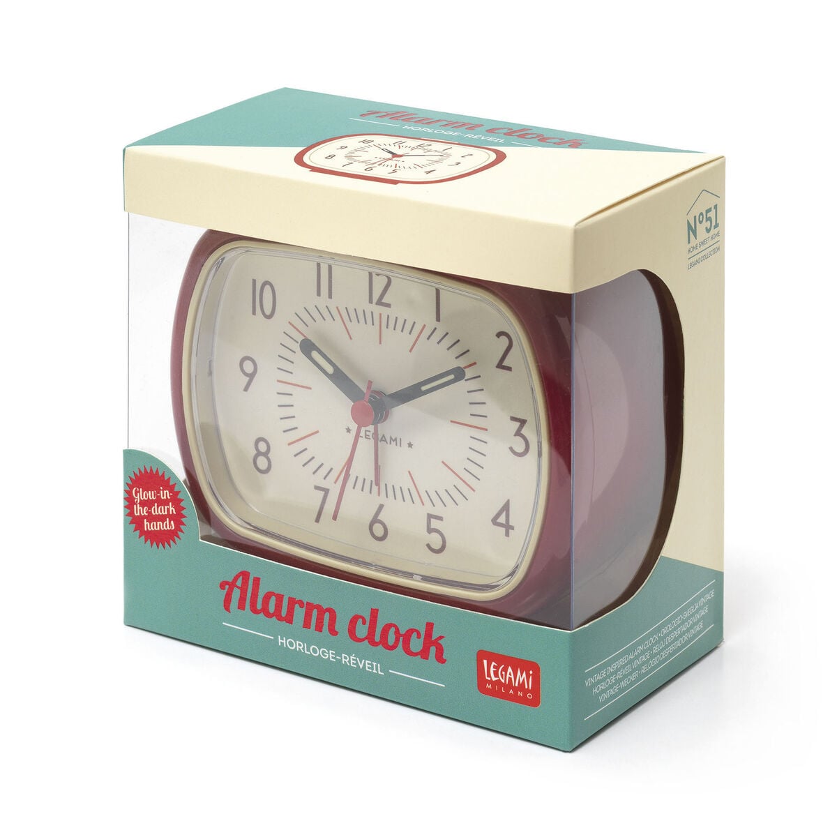 Legami - Despertador de estilo vintage - Rojo - Despertador retro