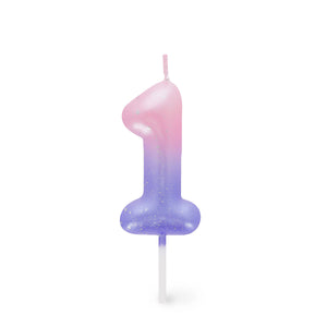 Legami - Vela de cumpleaños rosa con forma de tarta - 1 - Vela de Feliz Cumpleaños