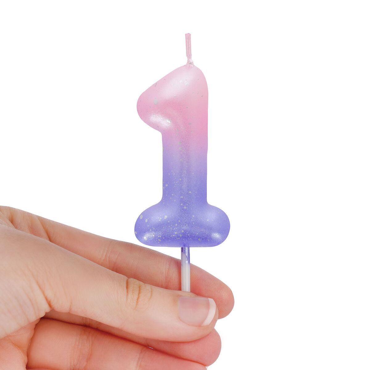Legami - Vela de cumpleaños rosa con forma de tarta - 1 - Vela de Feliz Cumpleaños