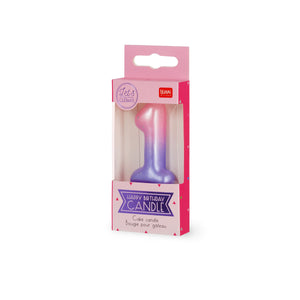 Legami - Vela de cumpleaños rosa con forma de tarta - 1 - Vela de Feliz Cumpleaños