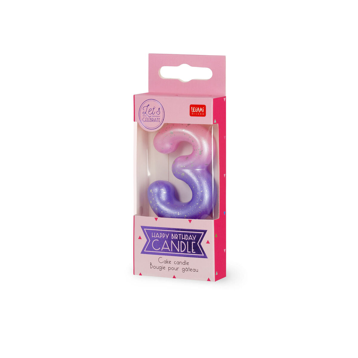 Legami - Vela de Cumpleaños Rosa - 3 - Feliz Cumpleaños Vela