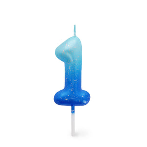 Legami - Vela de Cumpleaños Azul con Forma de Tarta - 1 - Vela Feliz Cumpleaños