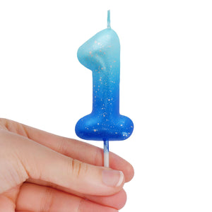 Legami - Vela de Cumpleaños Azul con Forma de Tarta - 1 - Vela Feliz Cumpleaños