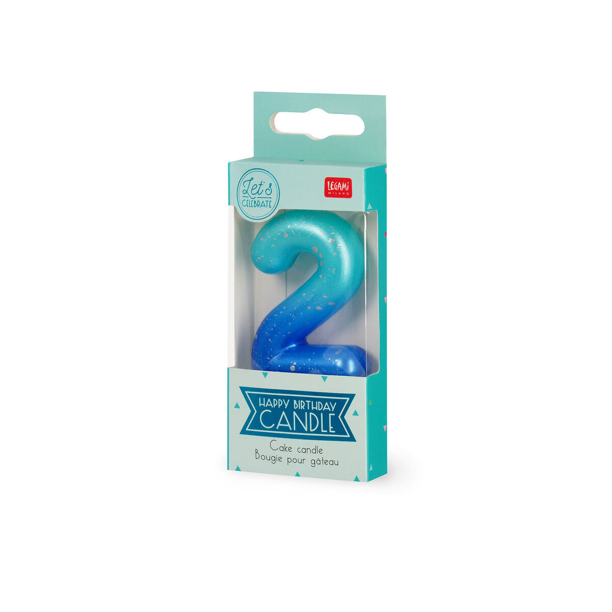 Vela de Tarta de Cumpleaños Azul Legami - 2 - Vela de Feliz Cumpleaños