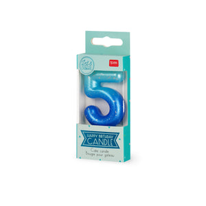Legami - Blue Vela para Pastel de Cumpleaños - 5 - Vela Feliz Cumpleaños