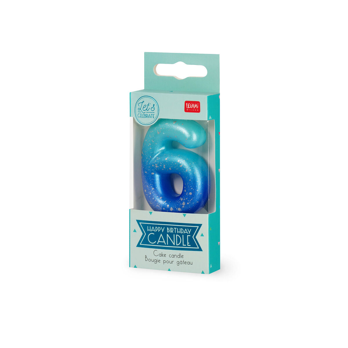 Legami - Vela Azul de Cumpleaños - 6 - Vela de Feliz Cumpleaños