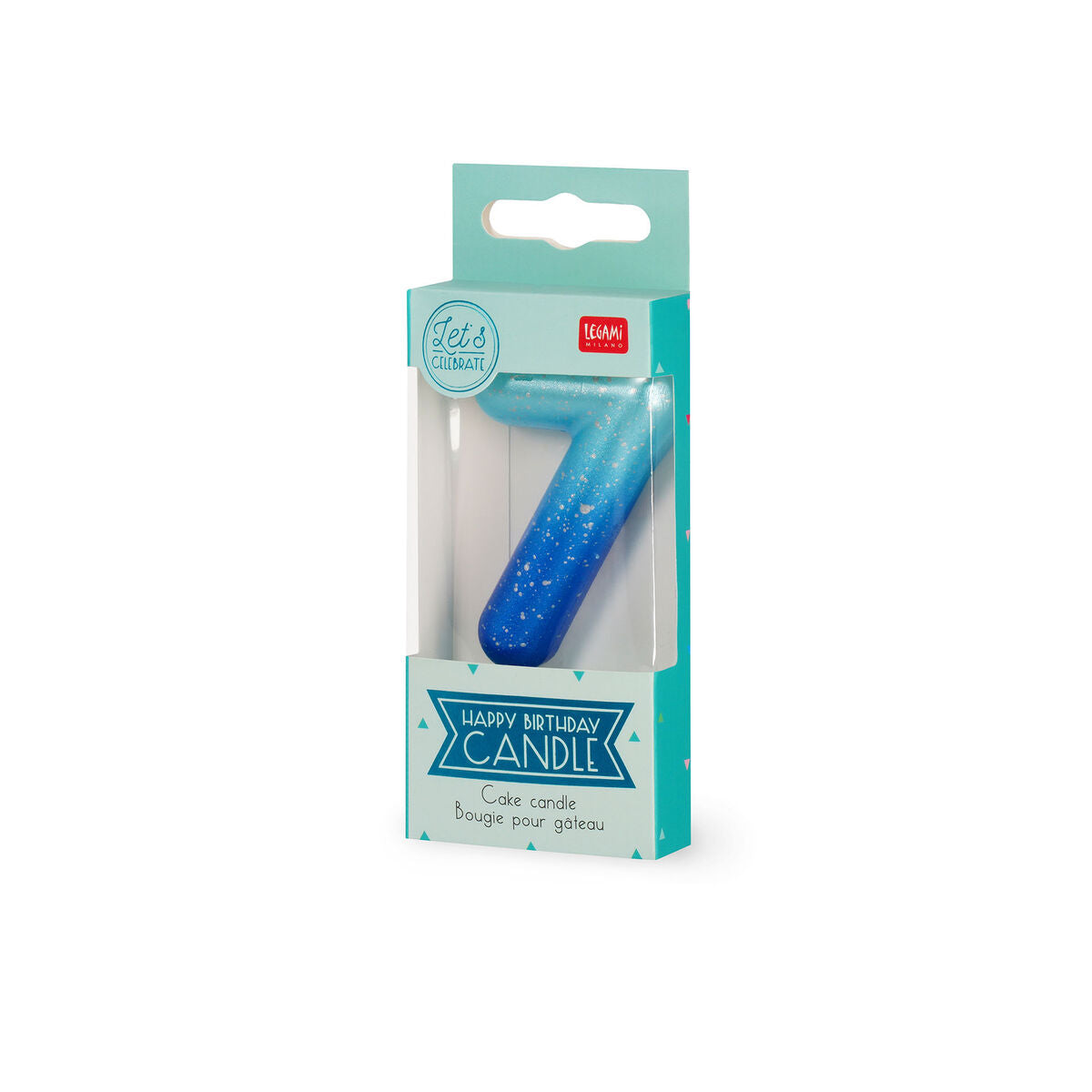 Legami - Vela Azul de Cumpleaños para Tarta - 7 - Vela de Feliz Cumpleaños