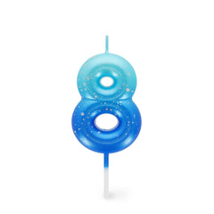 Legami - Vela Azul de Cumpleaños para Tarta - 8 - Vela de Feliz Cumpleaños