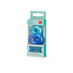 Legami - Vela Azul de Cumpleaños para Tarta - 8 - Vela de Feliz Cumpleaños