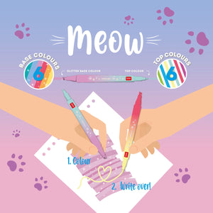 Legami - Set de 6 rotuladores de doble punta para capas - Meow
