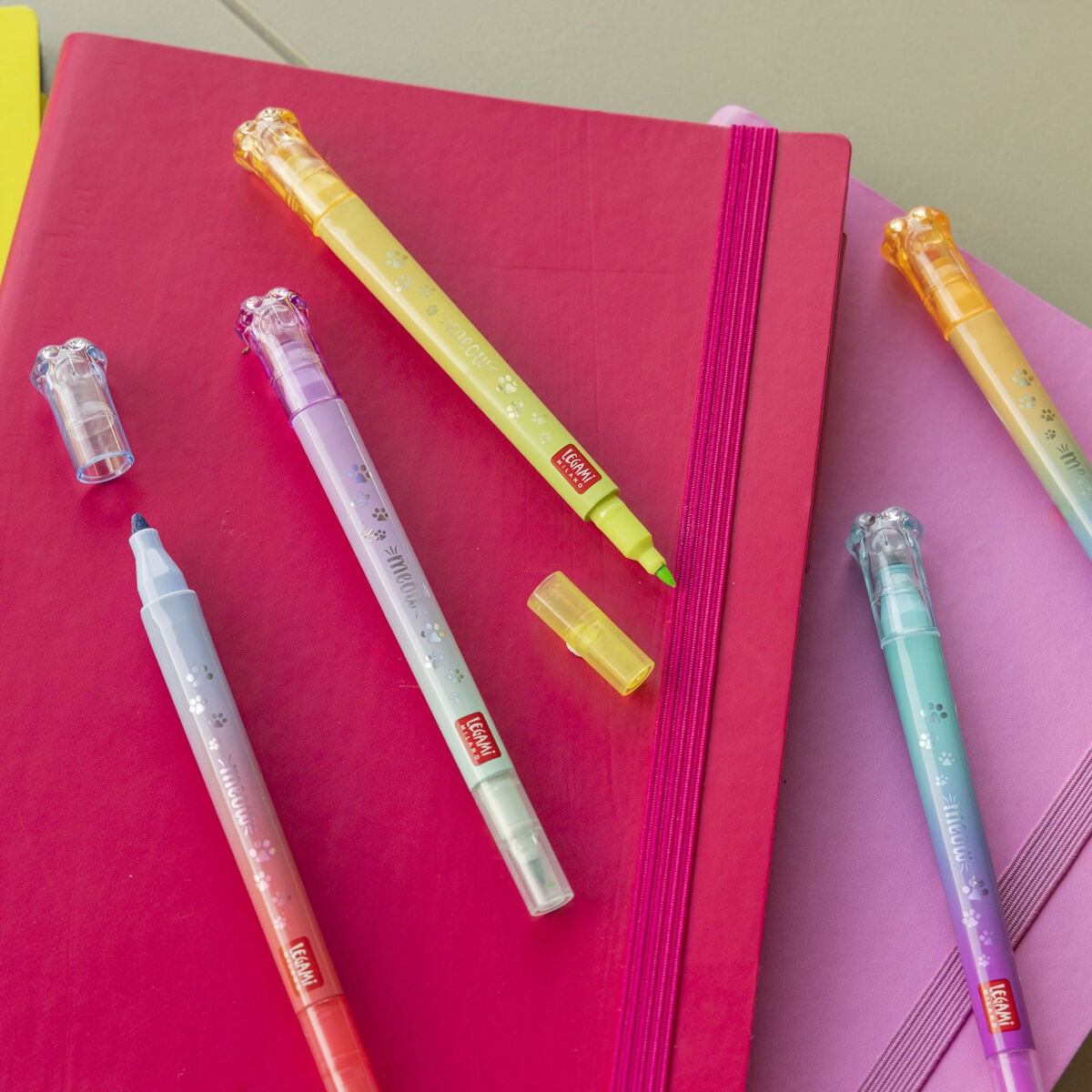 Legami - Set de 6 rotuladores de doble punta para capas - Meow
