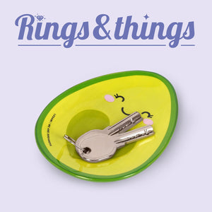 Legami - Plato de cerámica decorado a mano - Aguacate - Anillos y accesorios