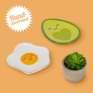 Legami - Plato de cerámica decorado a mano - Aguacate - Anillos y accesorios