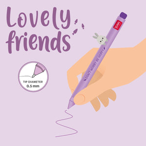 Bolígrafo Legami con adorno de conejo "Don't Worry Be Hoppy" - Cute Friends