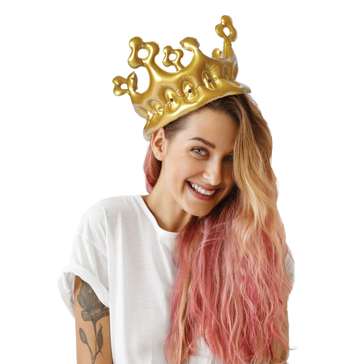 Legami - Corona Hinchable Dorada - Reina - Party Queen