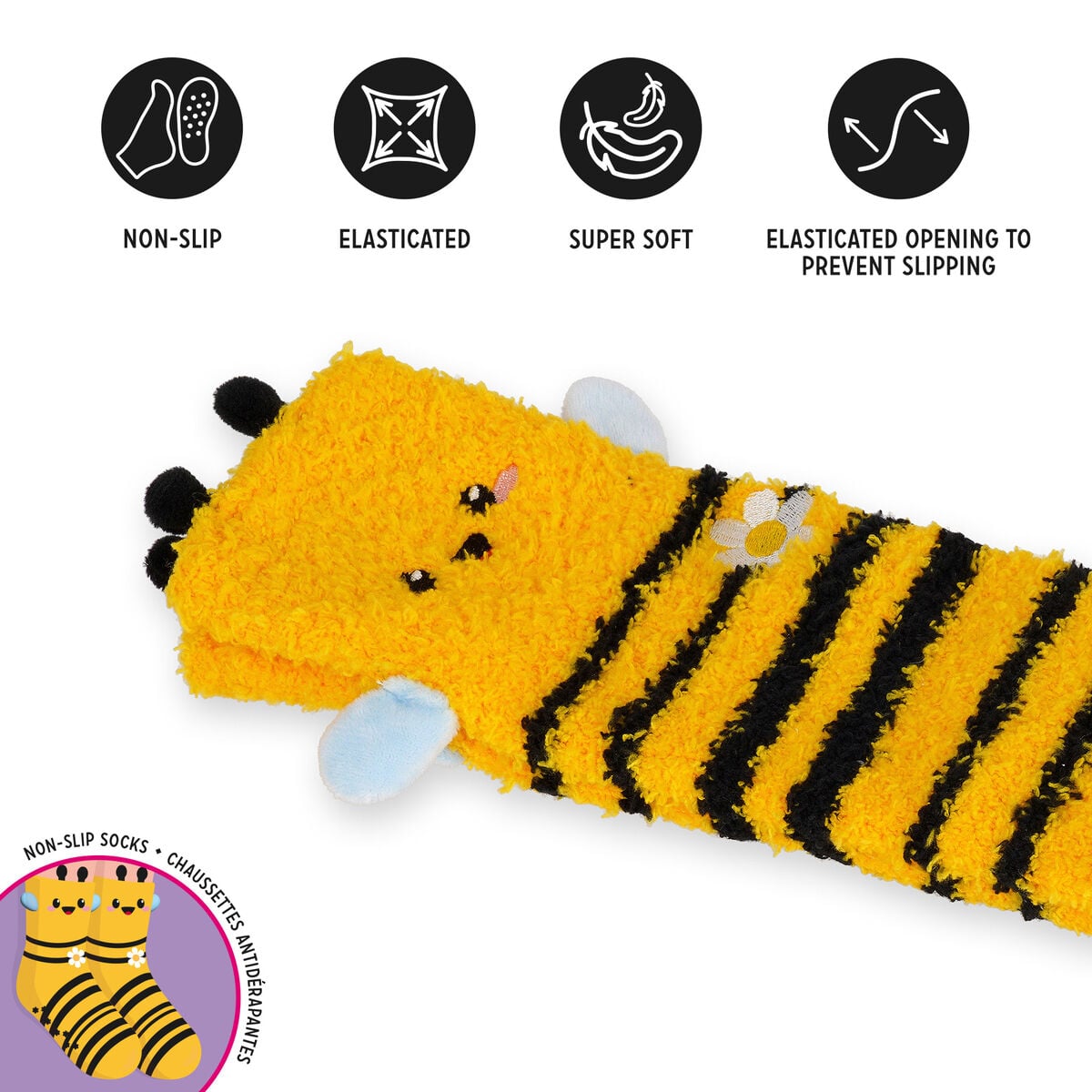 Legami - Calcetines antideslizantes Bee para adultos - ¡Hacen juego!
