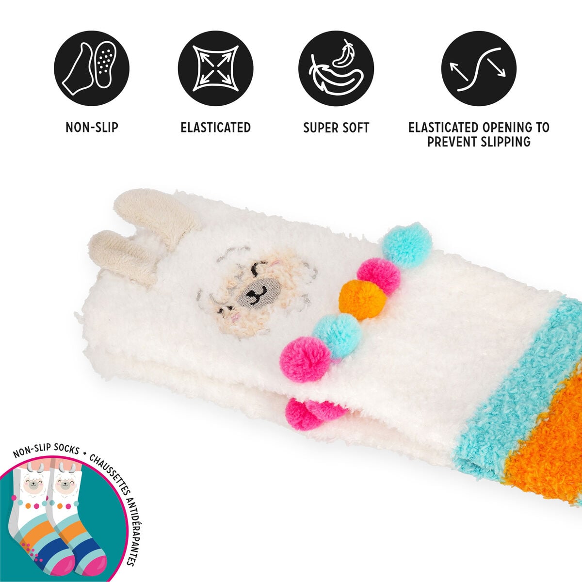 Legami - Calcetines antideslizantes de llama para adultos - ¡Hacen juego!