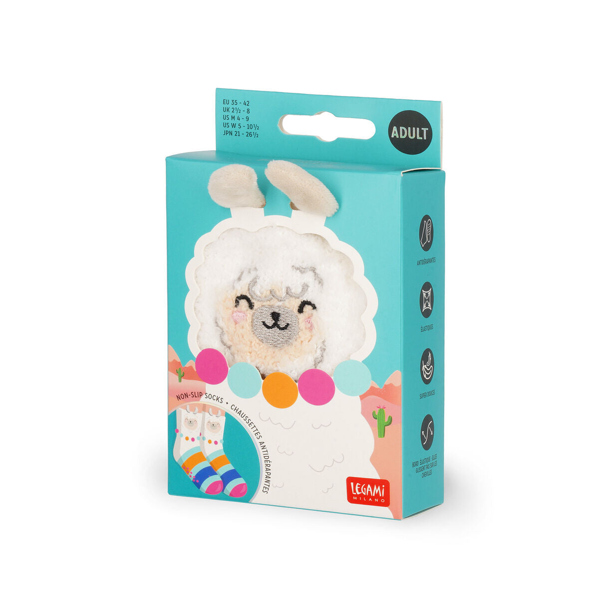 Legami - Calcetines antideslizantes de llama para adultos - ¡Hacen juego!