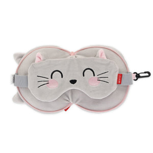 Legami - Almohada de Viaje con Forma de Gato y Antifaz - Mi Compañero de Viaje