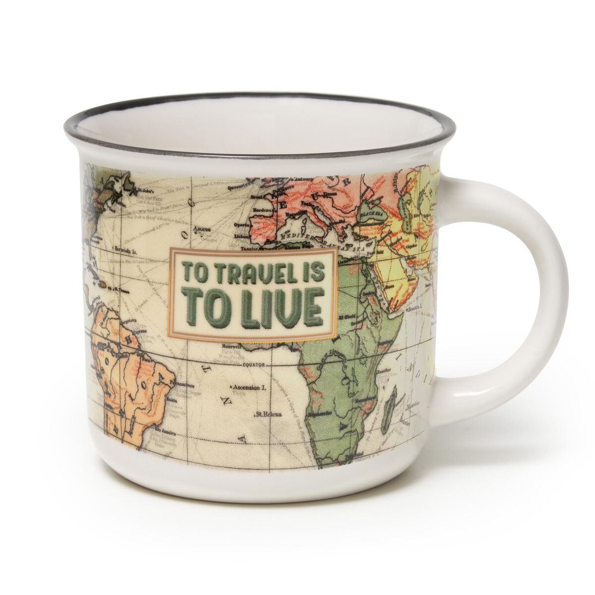 Legami - Taza de Porcelana New Bone China con Ilustración Temática de Viajes. Capacidad de 350 ml. Idea de Regalo Ideal para F