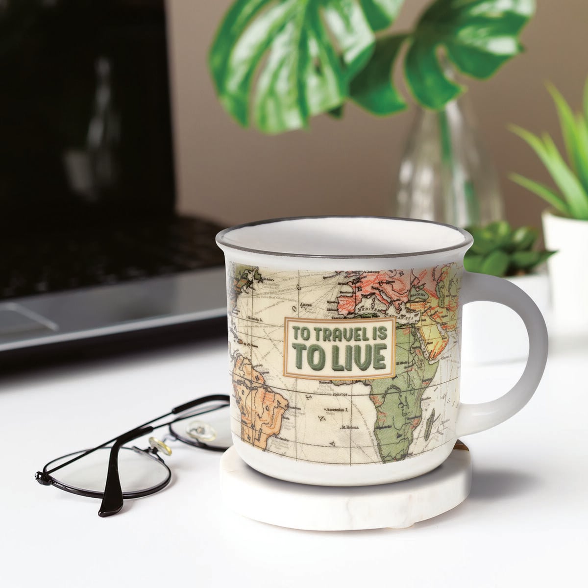 Legami - Taza de Porcelana New Bone China con Ilustración Temática de Viajes. Capacidad de 350 ml. Idea de Regalo Ideal para F